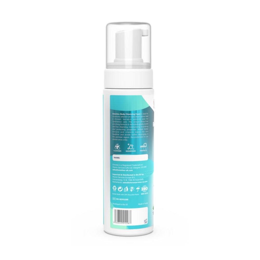 Omnitex 200ml Rinse Free Body Cleansing Foam