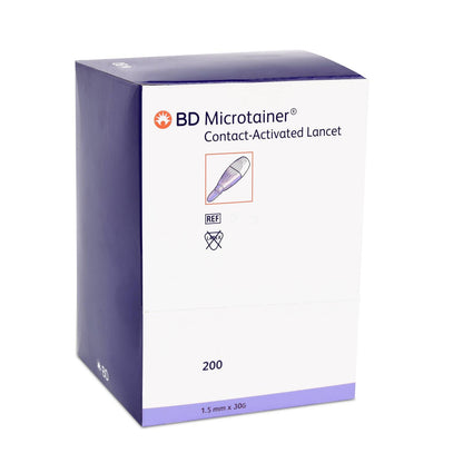 BD Microtainer Contact Activated Lancet Purple Box of 200 - UKMEDI - UK MEDICAL SUPPLIES