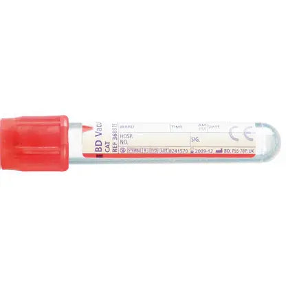 BD Vacutainer 4ml Red Serum Blood Collection Tubes