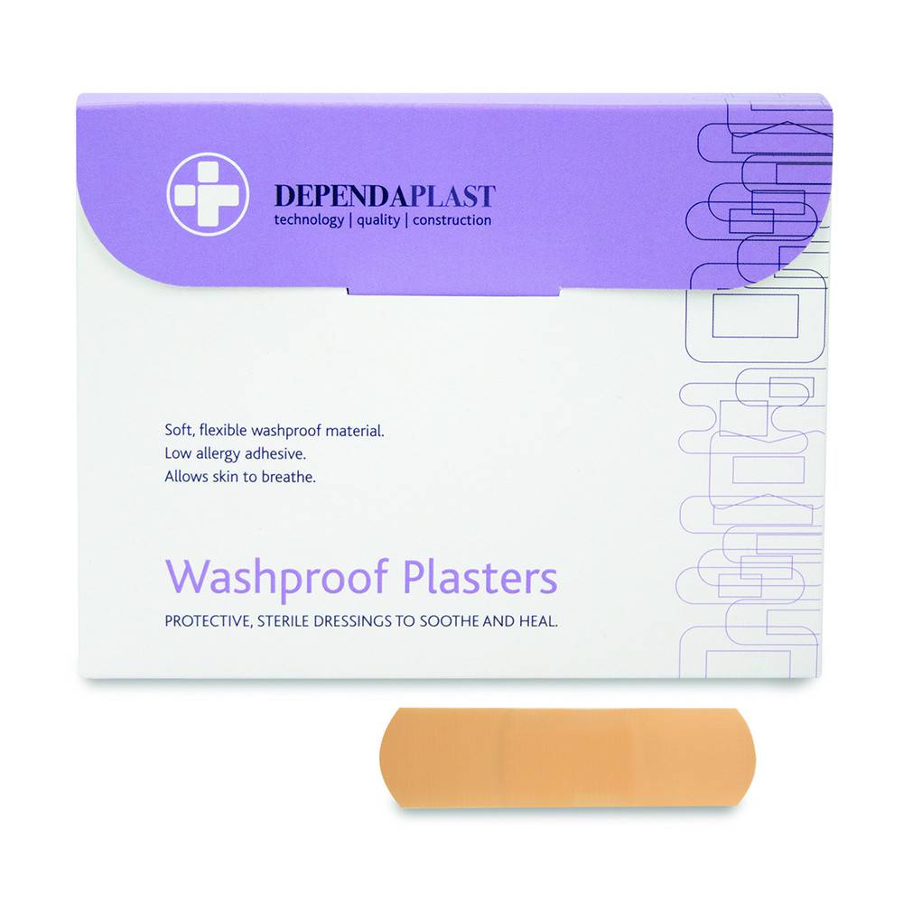 Dependaplast Washproof Plasters 7.5cm x 2.5cm Box of 100