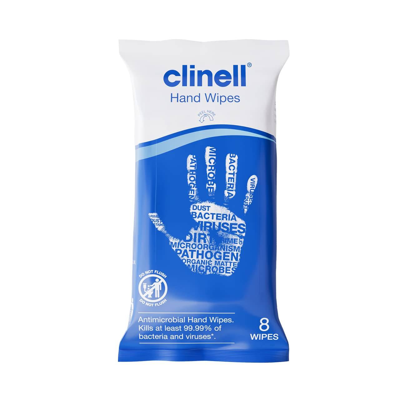 Clinell Hand Wipes Pack of 8