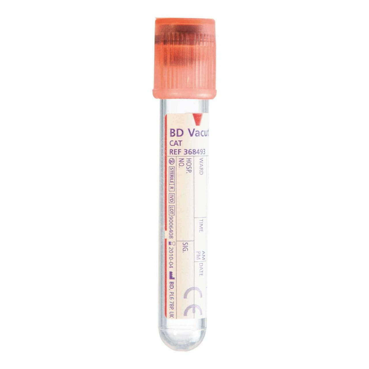 BD Vacutainer Tube Serum 6ml Red Blood Collection Tubes 367837 UKMEDI.CO.UK