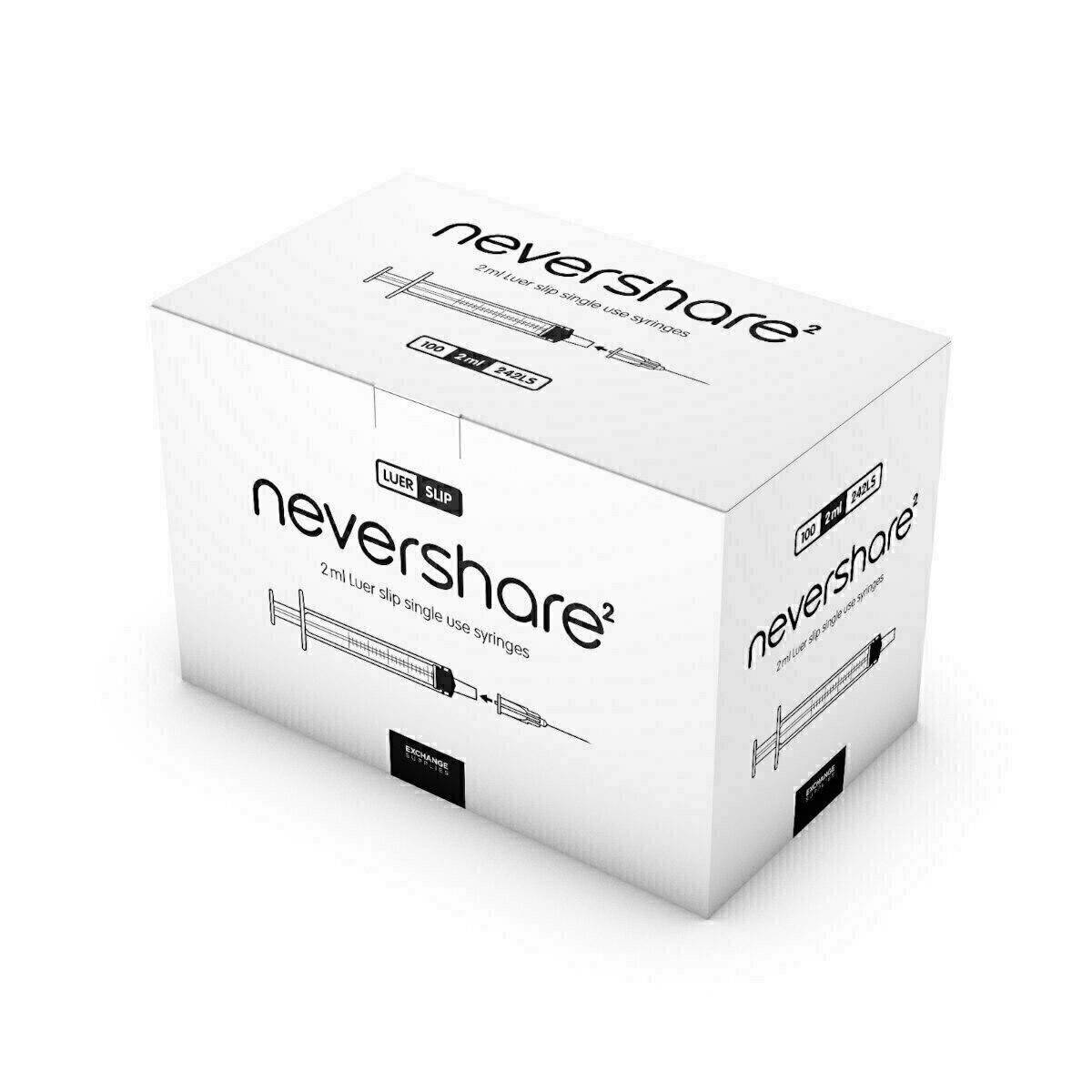 Nevershare 2.5ml Nevershare Mixed Luer Slip Syringes UKMEDI UK Medical Supplies