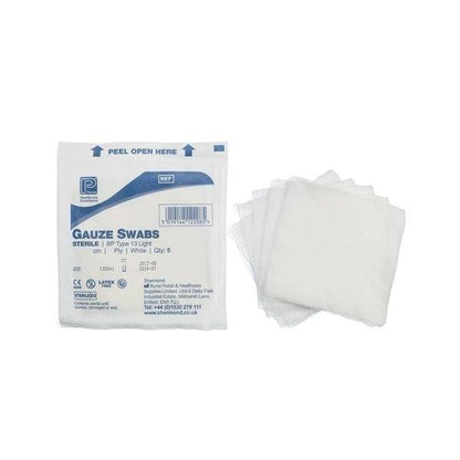 7.5 x 7.5 Sterile Gauze Swabs Single Pack of 5