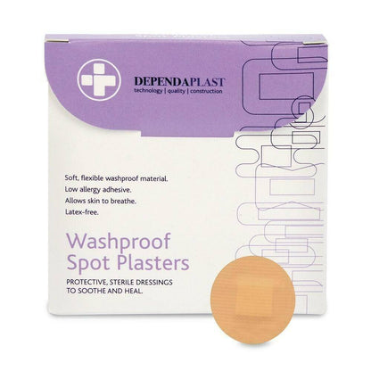 Dependaplast Washproof Spot Plasters - 2.2cm x 100 550 UKMEDI.CO.UK