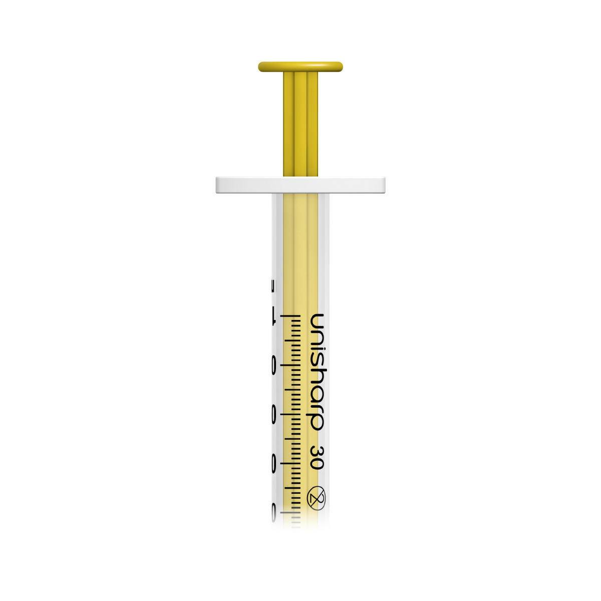 Unisharp 1ml 0.5 inch 30g Gold Unisharp Syringe and Needle u100 UF30G UKMEDI - UK Medical Supplies