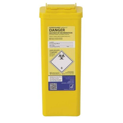 0.5 Litre Sharpsguard Yellow Sharps Bins - UKMEDI