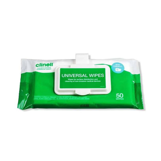 Clinell Universal Wipes Clip Pack 50 - UKMEDI