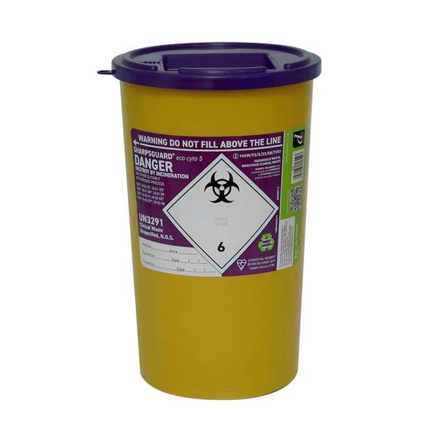 5 Litre Sharpsguard Purple Cyto Sharps Bin - UKMEDI