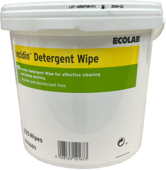 Ecolab Incidin Detergent Wipe 225 Wipe Bucket - UKMEDI