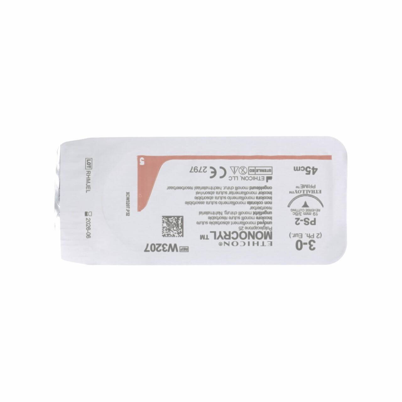 Monocryl Suture 19mm 45cm 3-0 Undyed