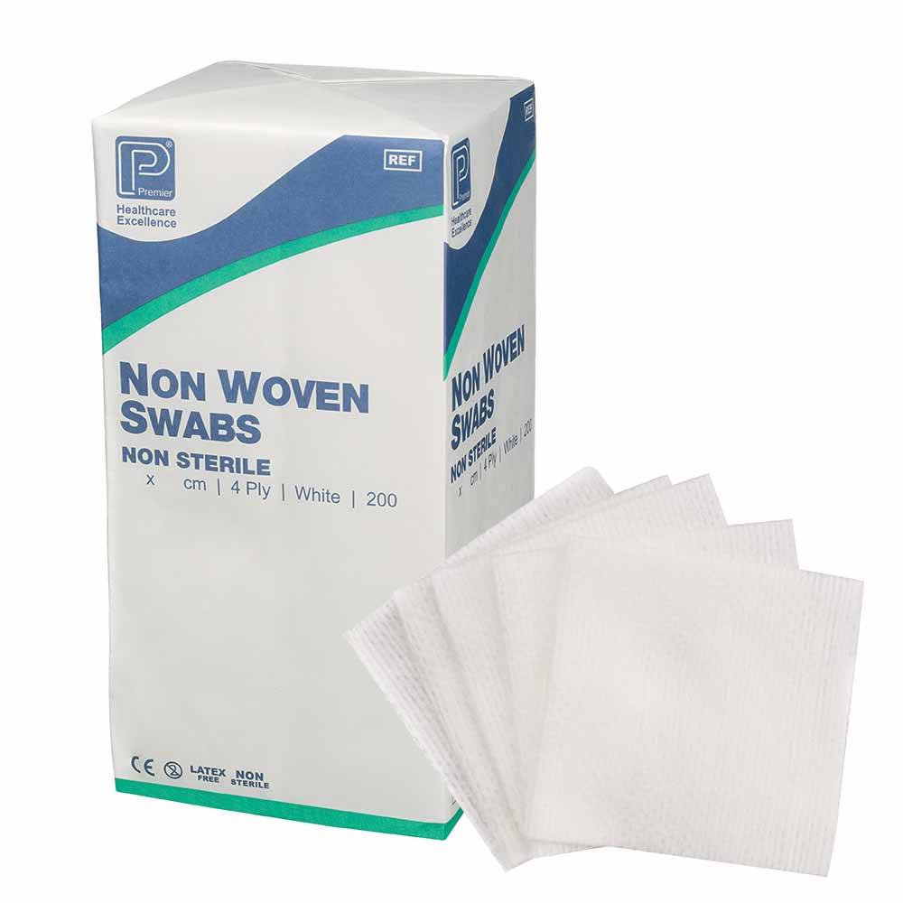 Premier Non-Woven Non Sterile Swabs 4ply 5cmx5cm Pack of 200 - UKMEDI