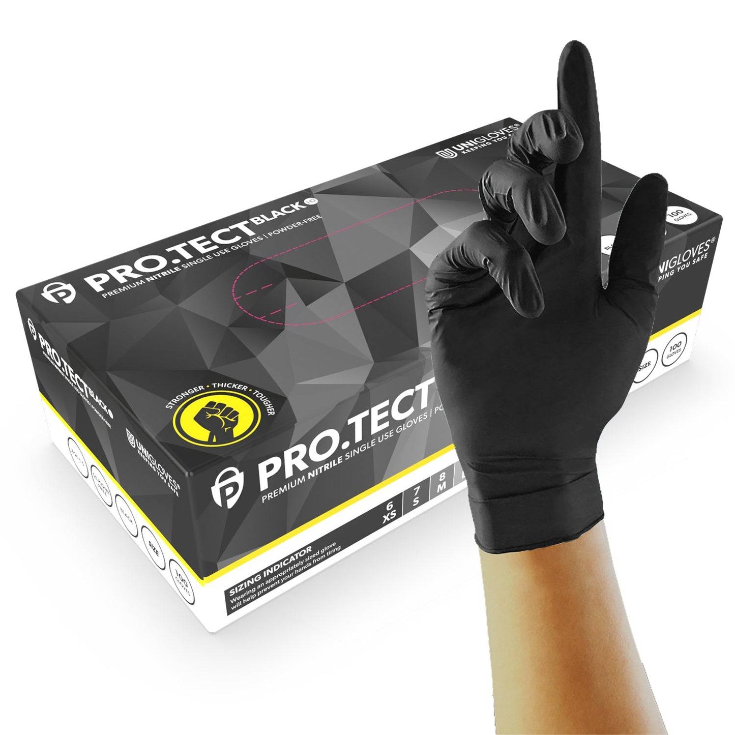 PRO.TECT Black HD Heavy Duty Nitrile Gloves