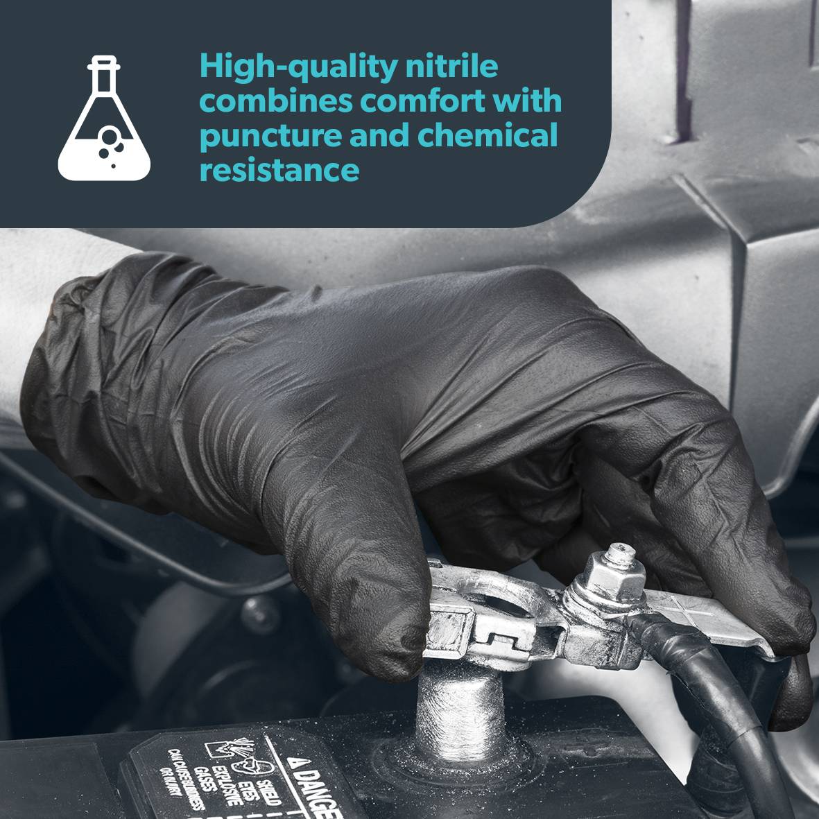 PRO.TECT Black HD Heavy Duty Nitrile Gloves