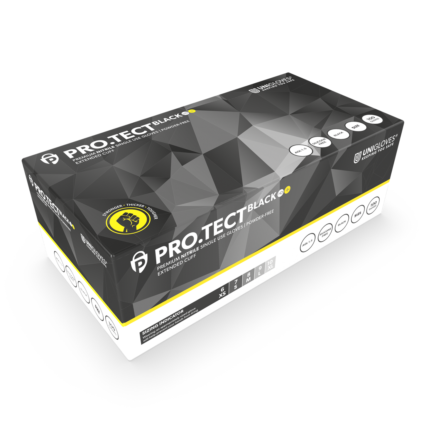 PRO.TECT Black HD+ Nitrile Heavy Duty Long Cuff Gloves