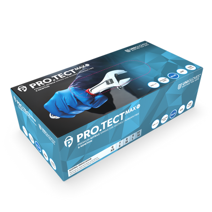 PRO.TECT Max 9N Nitriile Blue Gloves Extra Strong Box of 100