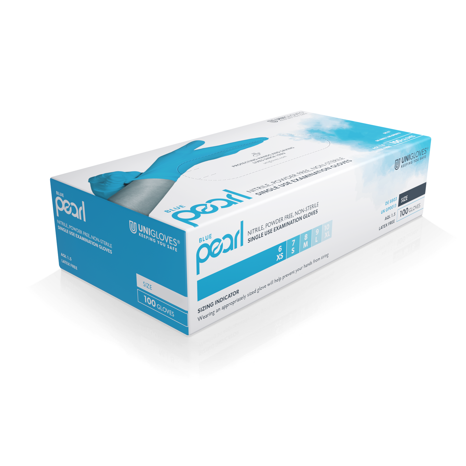 Unigloves Blue Pearl Nitrile Box of 100 – UKMEDI