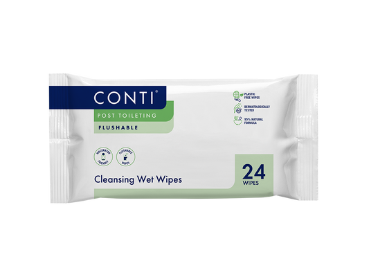 Conti® Post Toileting Wet Wipes Fragrance Free 24 Wipes