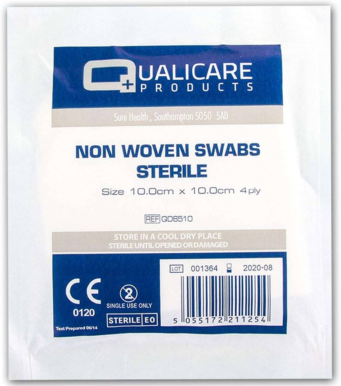 10cm x 10 cm 4 ply Non Woven Sterile Swabs 5 Pcs