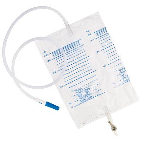 2 Litre Urine Drainage Bag with NRV and Lever T|ap - UKMEDI