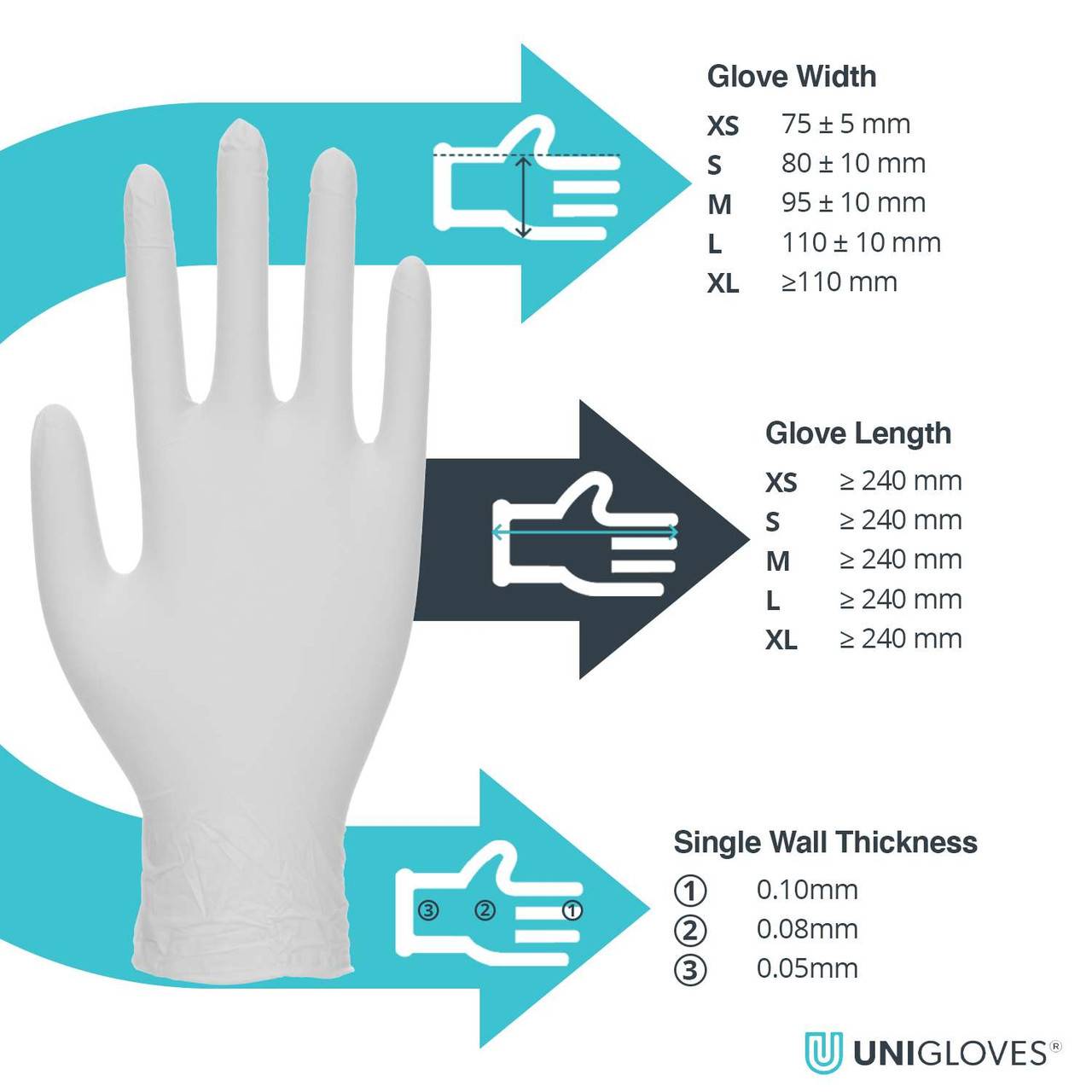 Unigloves White Pearl Nitrile Gloves